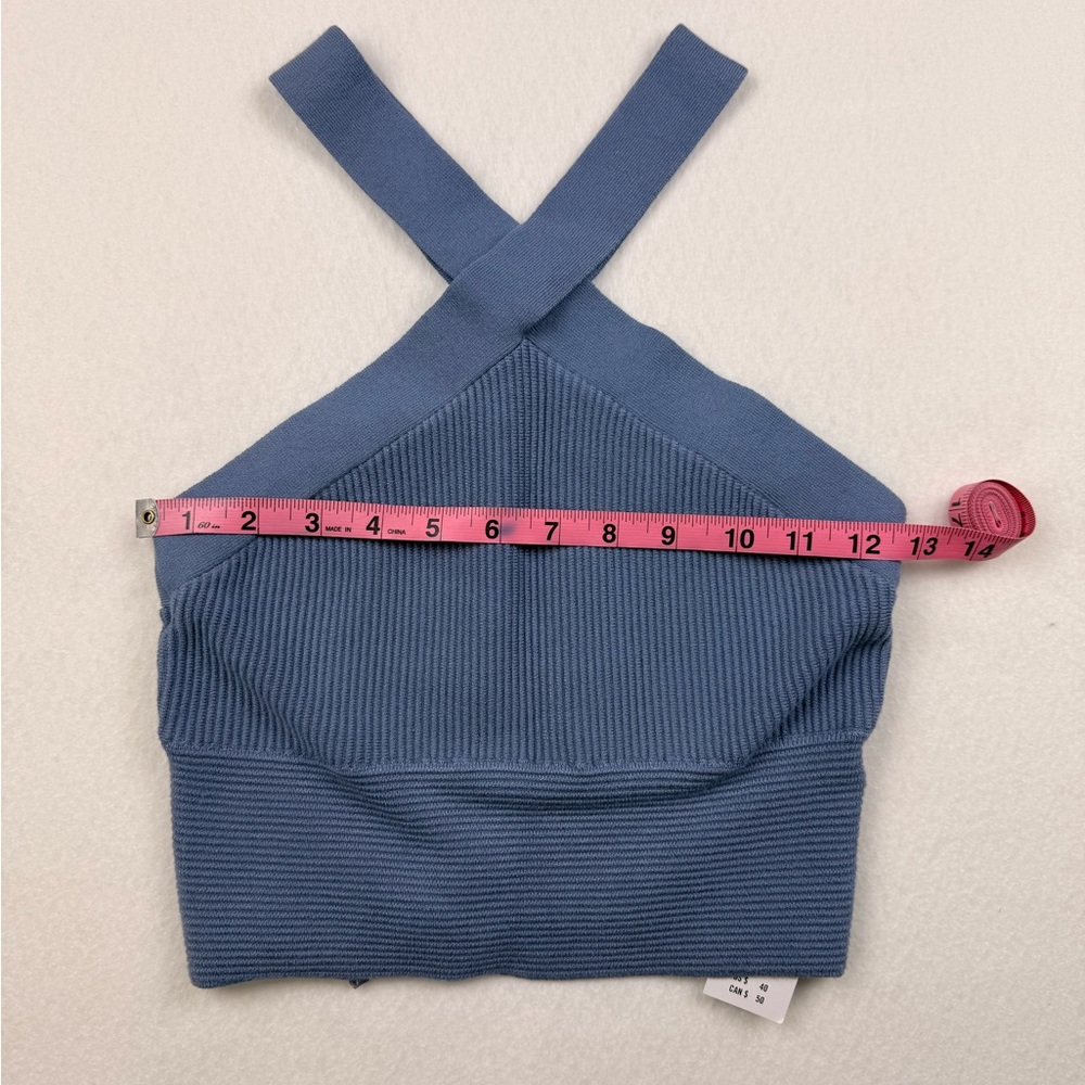 Abercrombie & Fitch Ottoman Rib Criss Cross Tank | Blue | Size M | NWT - Picture 6 of 7